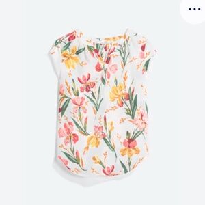 Fun2Fun Walden Split Neck Blouse – Floral Print, Size Large